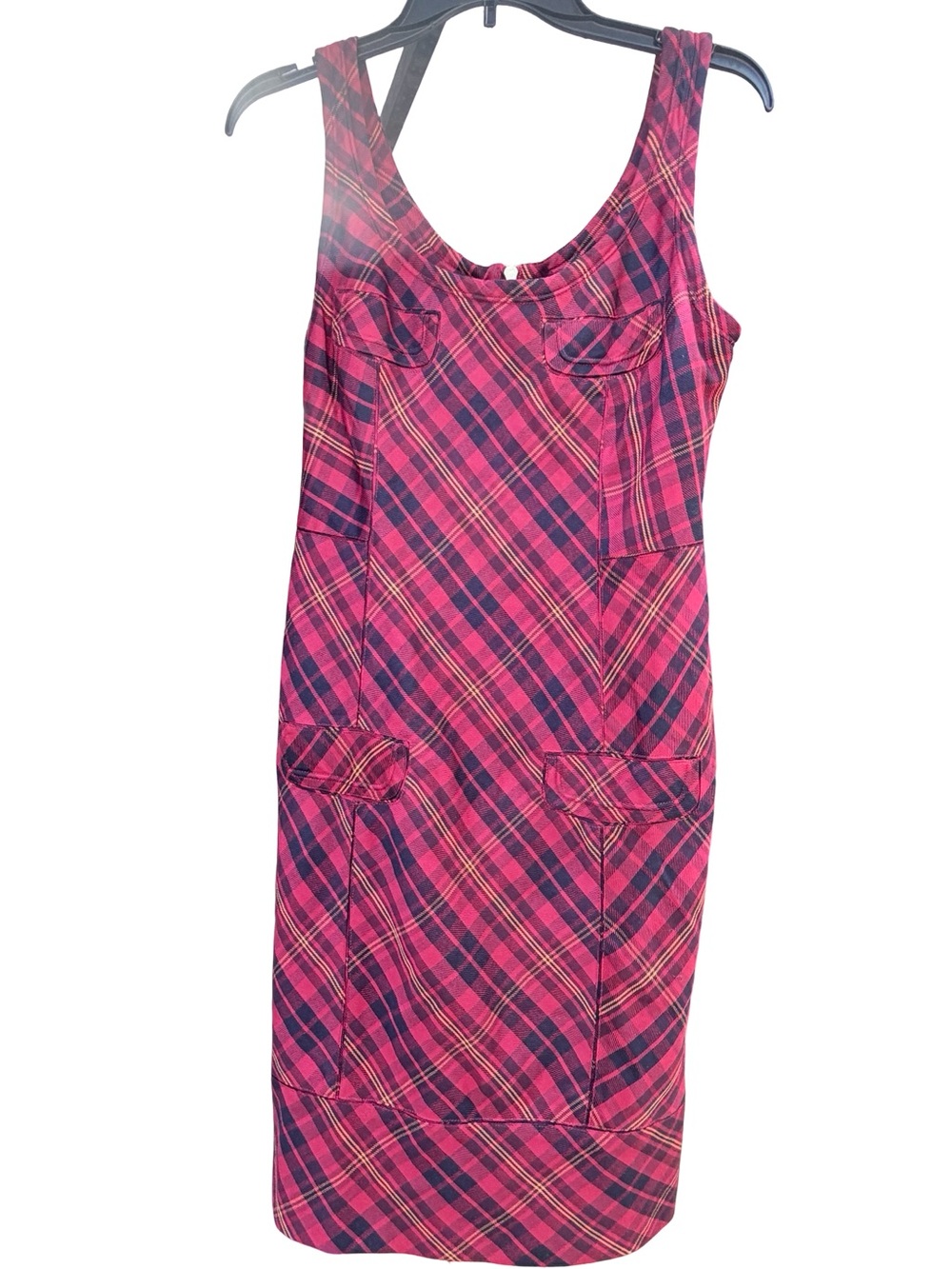 L.A.M.B. Fall 2007 Sleeveless Red Plaid Sheath Dress